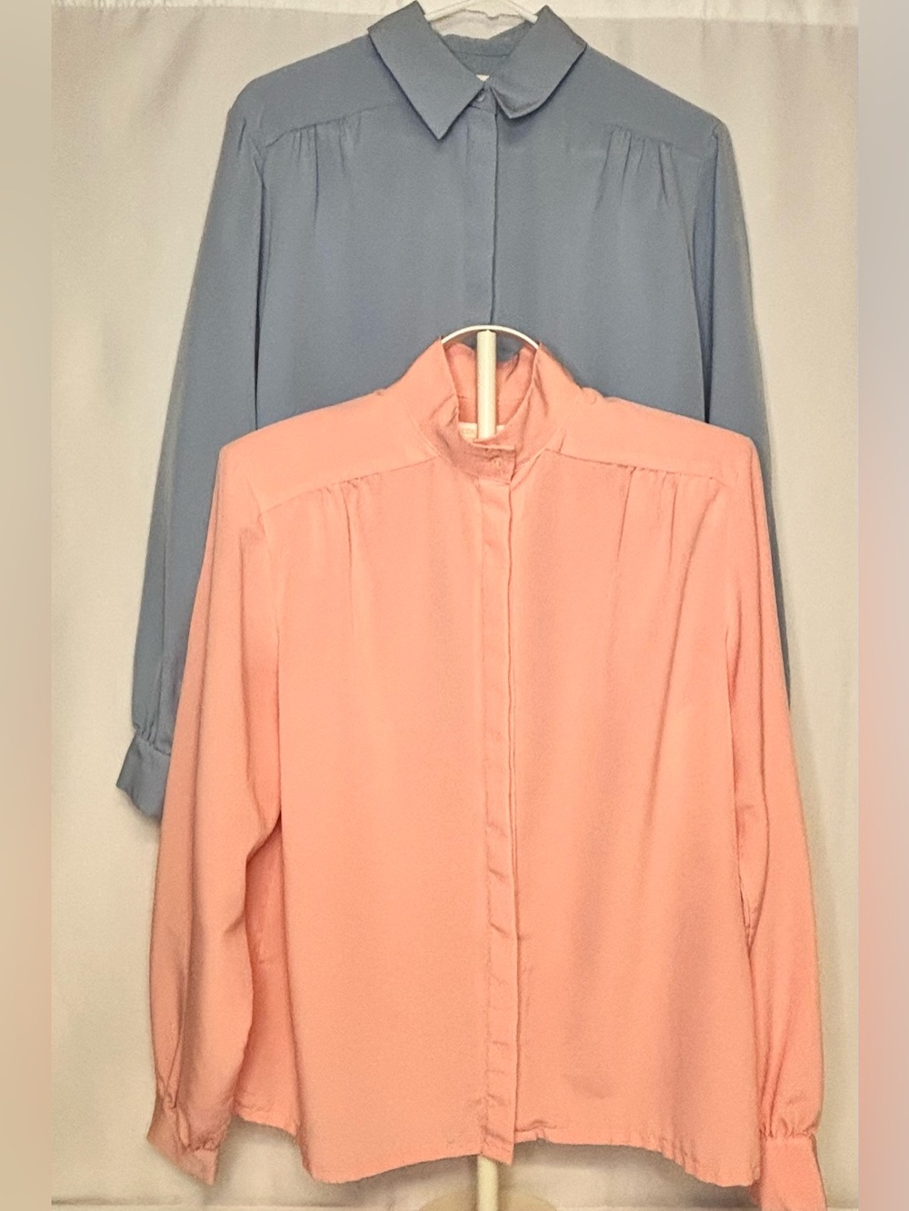Vtg 80s Pendleton Blouse Lot Coquette Office Wear Tops Set Pastel Pink Blue 1X